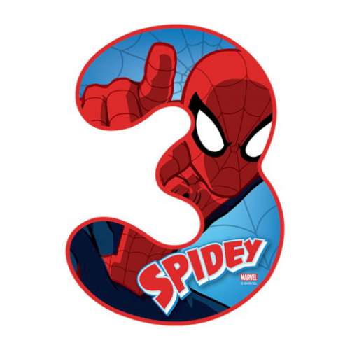 Spiderman Number 3 Edible Icing Image - Click Image to Close